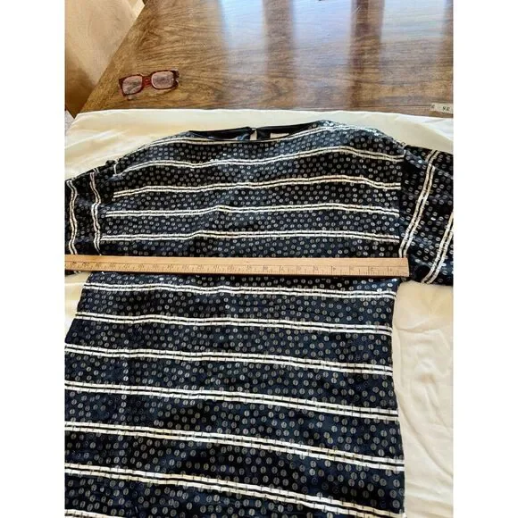 VTG‎ Womens Liz Claiborne Black & White Sequin Sheath 100% Silk Dress Lined Sz.4 - Picture 7 of 11